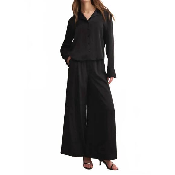 Z SUPPLY Pants - NEW Z SUPPLY isolde satin pants in black